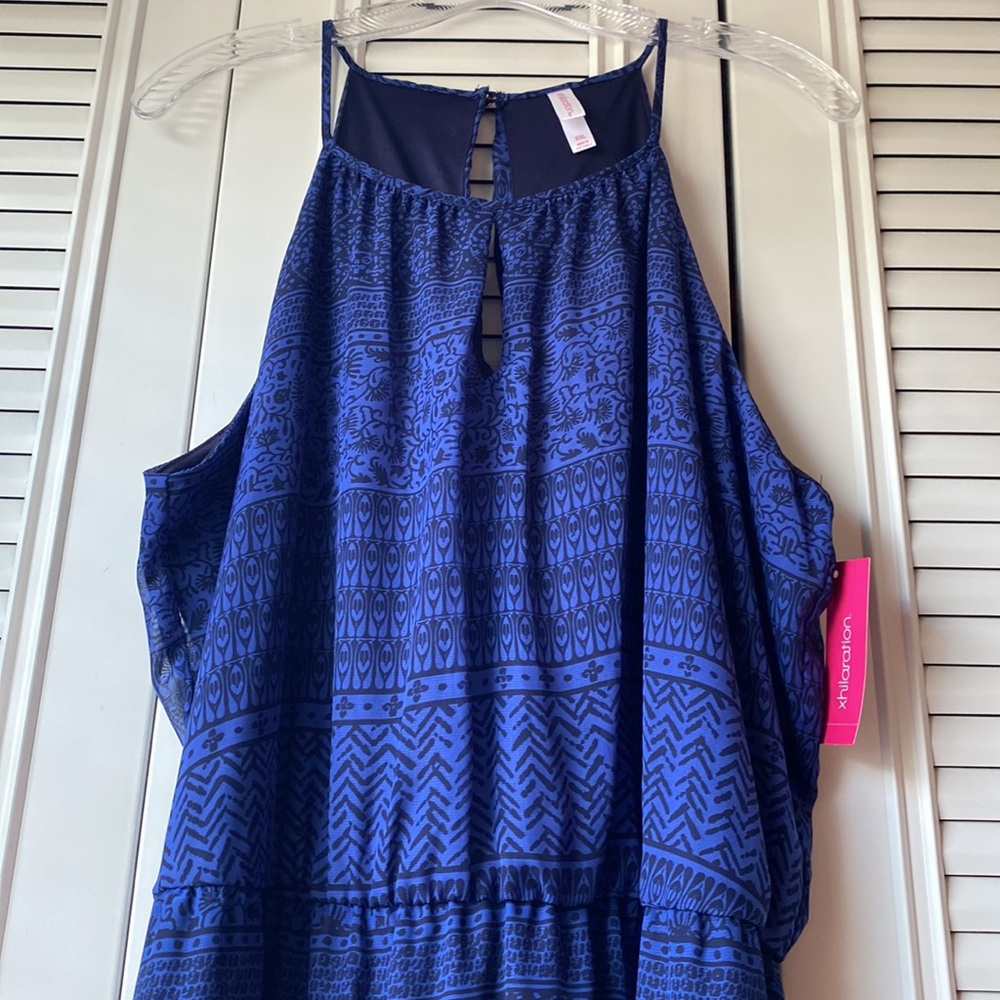 Hi/Low blue and black sundress